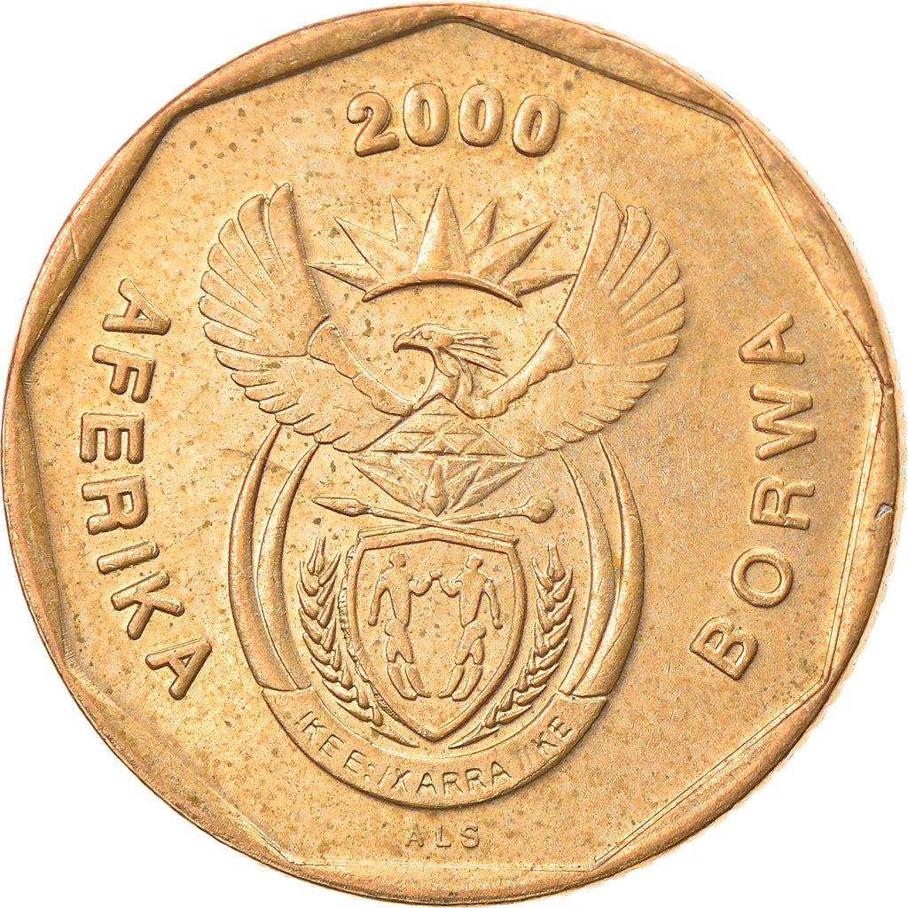 South Africa 20 Cents Tswana Legend - AFERIKA BORWA Coin KM162 1996 - 2000