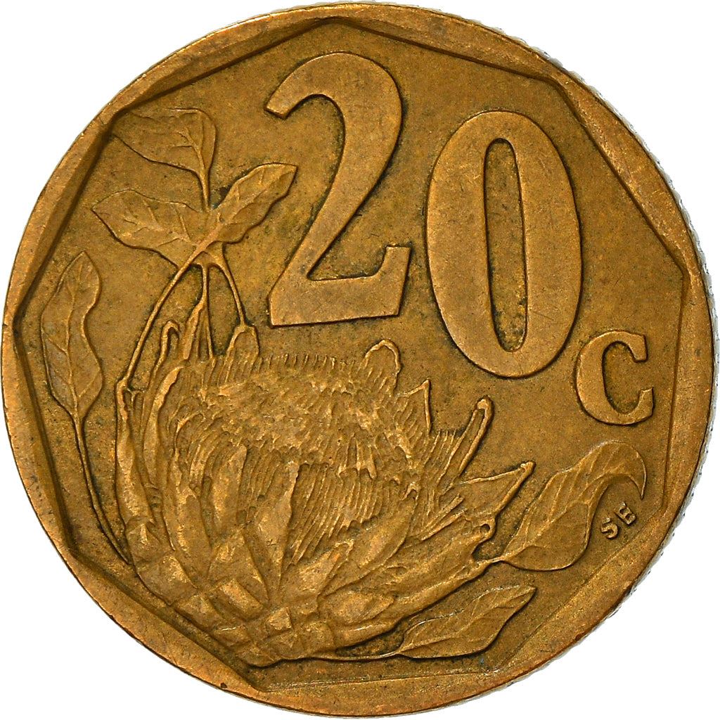 South Africa 20 Cents Tswana Legend - AFERIKA BORWA Coin KM162 1996 - 2000