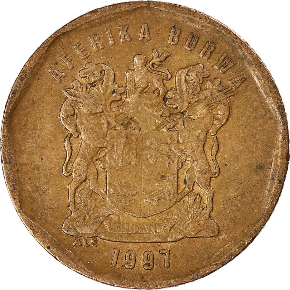 South Africa 20 Cents Tswana Legend - AFERIKA BORWA Coin KM162 1996 - 2000