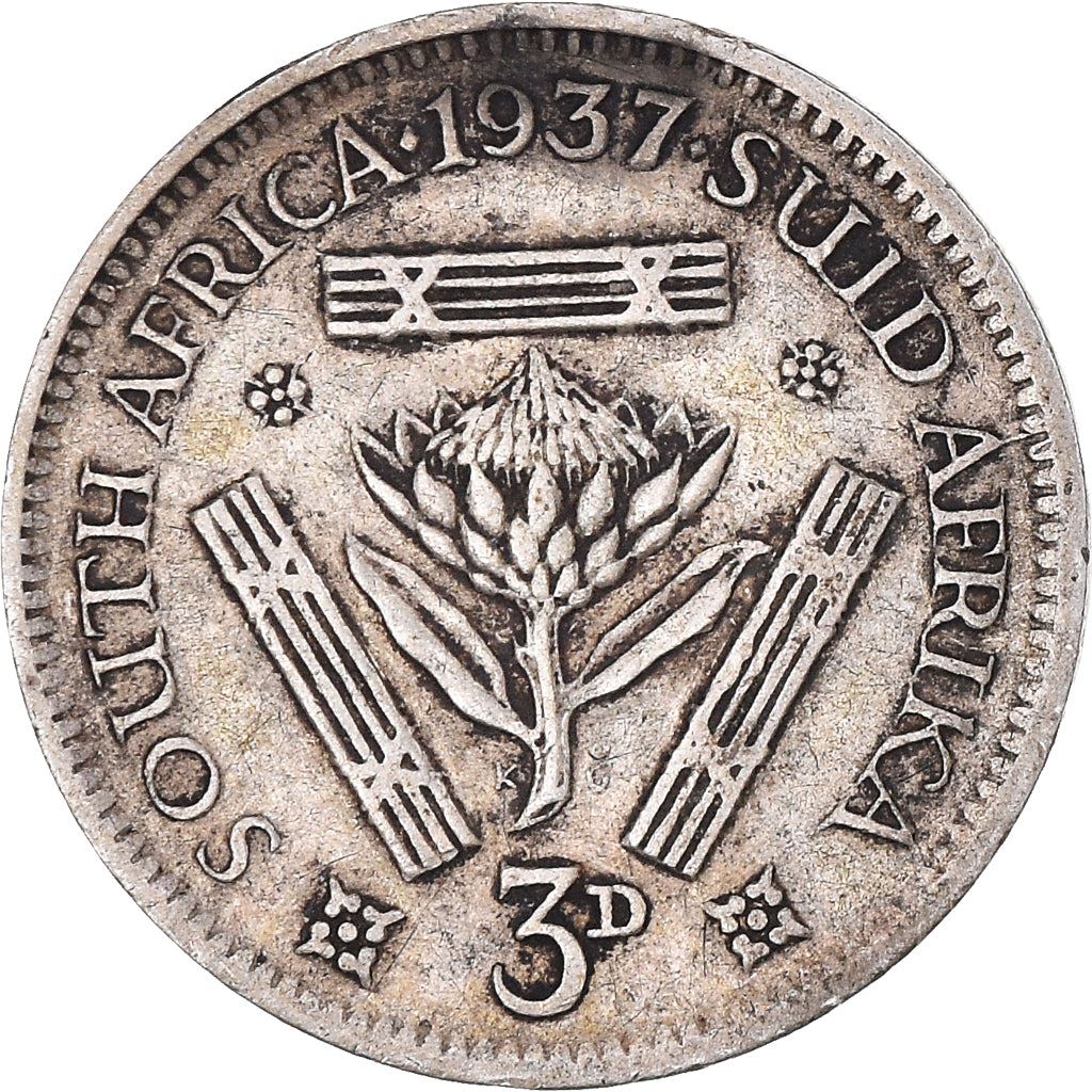 South Africa 3 Pence Coin | George VI | KM26 | 1937 - 1947