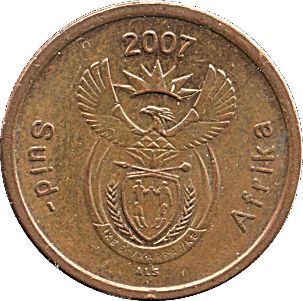 South Africa 5 Cents Afrikaans Legend - Suid-Afrika Coin KM340 2007