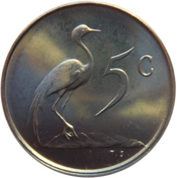 South Africa 5 Cents Coin | English Legend - SOUTH AFRICA | KM67.1 | 1965 - 1969