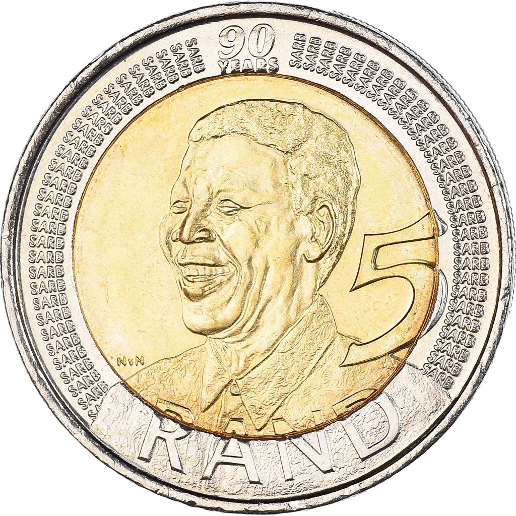 South Africa 5 Rand Coin | Nelson Mandela 90th Birthday | KM439 | 2008