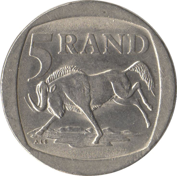 South Africa 5 Rand SOUTH AFRICA - SUID-AFRIKA Coin KM140 1994 - 1995