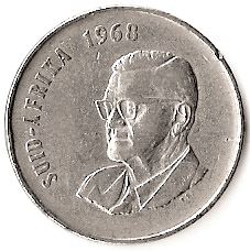 South Africa 50 Cents Coin | Charles Swart | Afrikaans Legend - SUID AFRIKA | KM79.2 | 1968