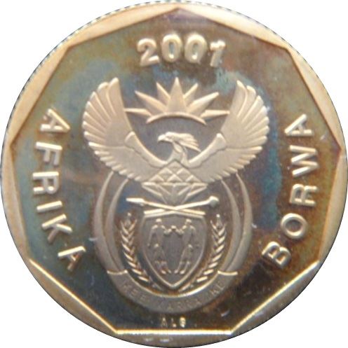 South Africa 50 Cents Coin | Sesotho Legend - AFRIKA BORWA | KM226 | 2000 - 2001