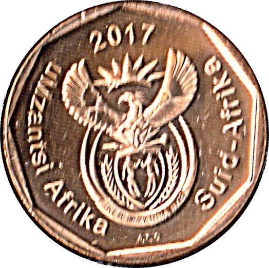 South Africa 50 Cents Coin | isiXosa & Afrikaans legend: uMzantsi Afrika & Suid-Afrika | 2017