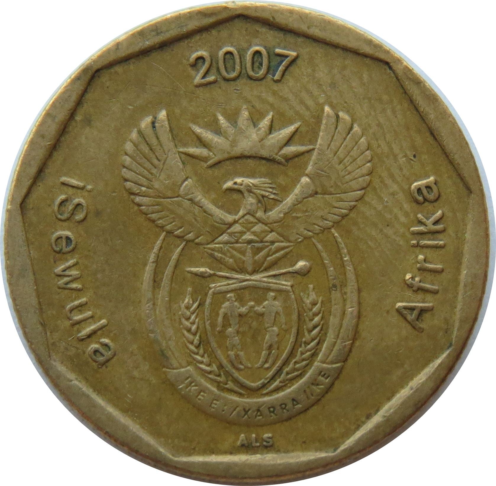 South Africa 50 Cents Ndebele Legend - iSewula Afrika Coin KM343 2007