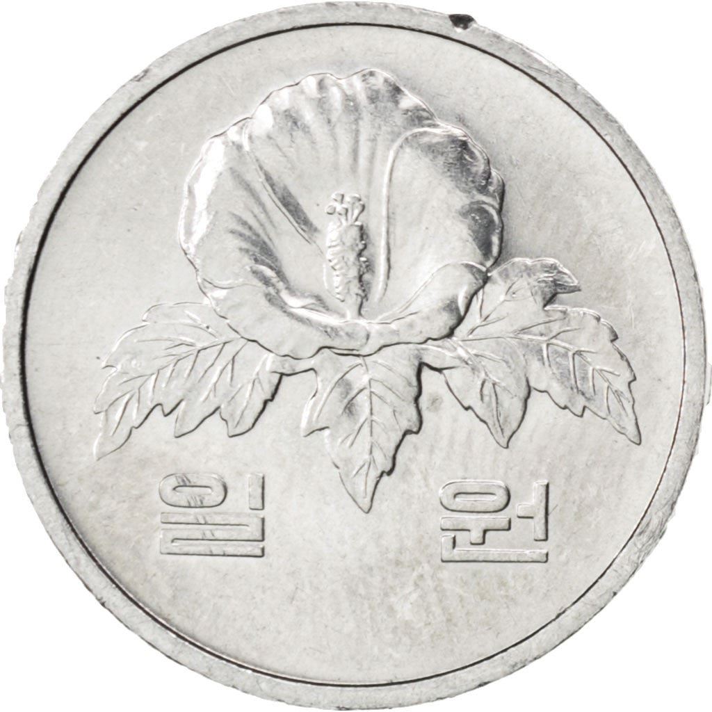 South Korea | 1 Won Coin | Rose of Sharon - Hibiscus syriacus | KM31 | 1983 - 2019