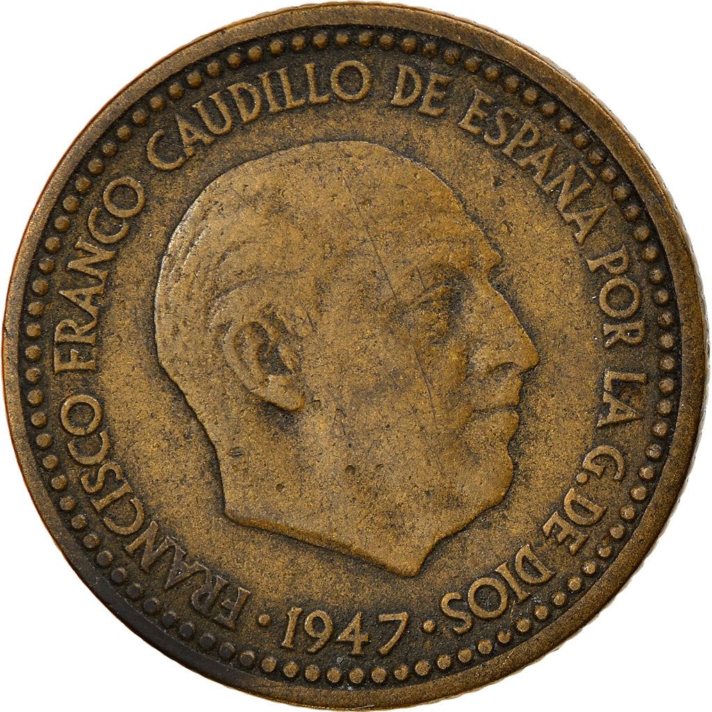 Spain 1 Peseta - Francisco Franco 1st portrait Coin KM775 1946 - 1963