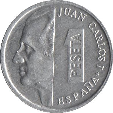 Spain 1 Peseta - Juan Carlos I Coin 1989 - 2001 KM 832