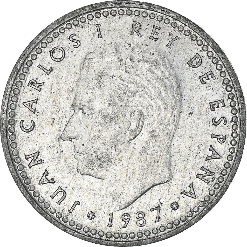 Spain 1 Peseta - Juan Carlos I Coin KM821 1982 - 1989 Bridge