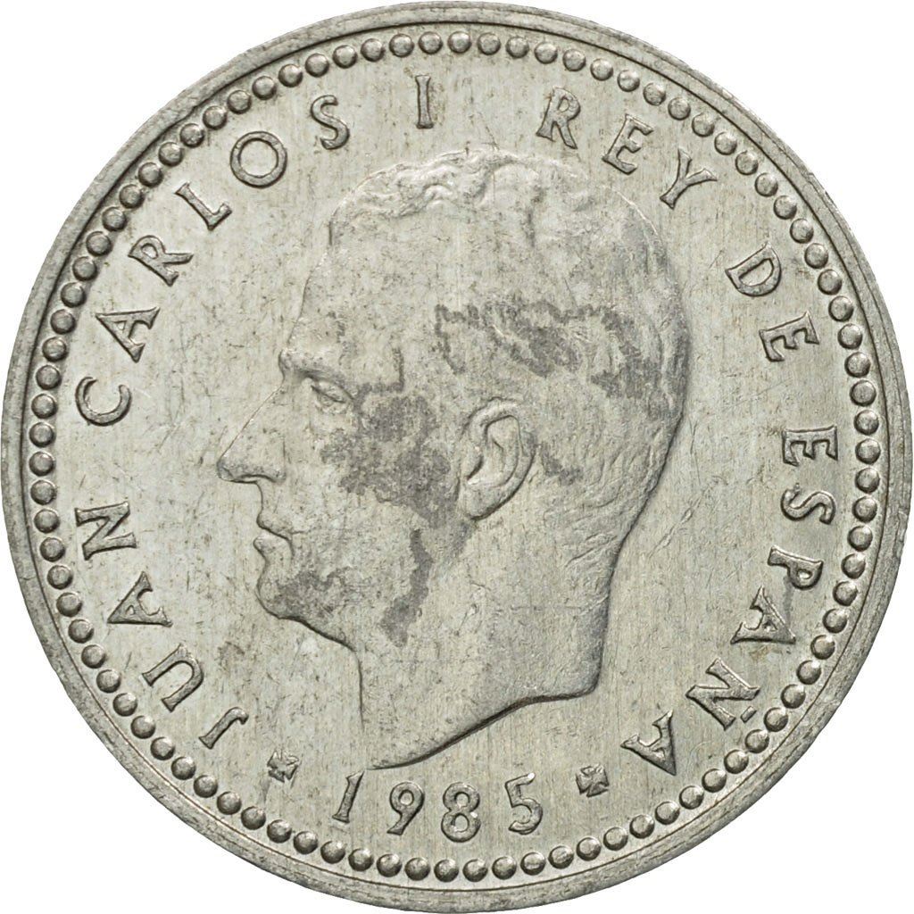 Spain 1 Peseta - Juan Carlos I Coin KM821 1982 - 1989 Bridge