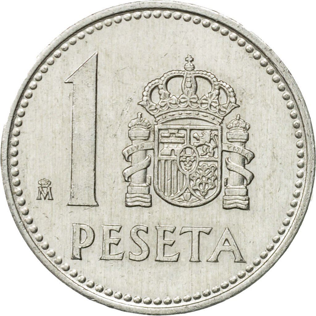 Spain 1 Peseta - Juan Carlos I Coin KM821 1982 - 1989 Bridge