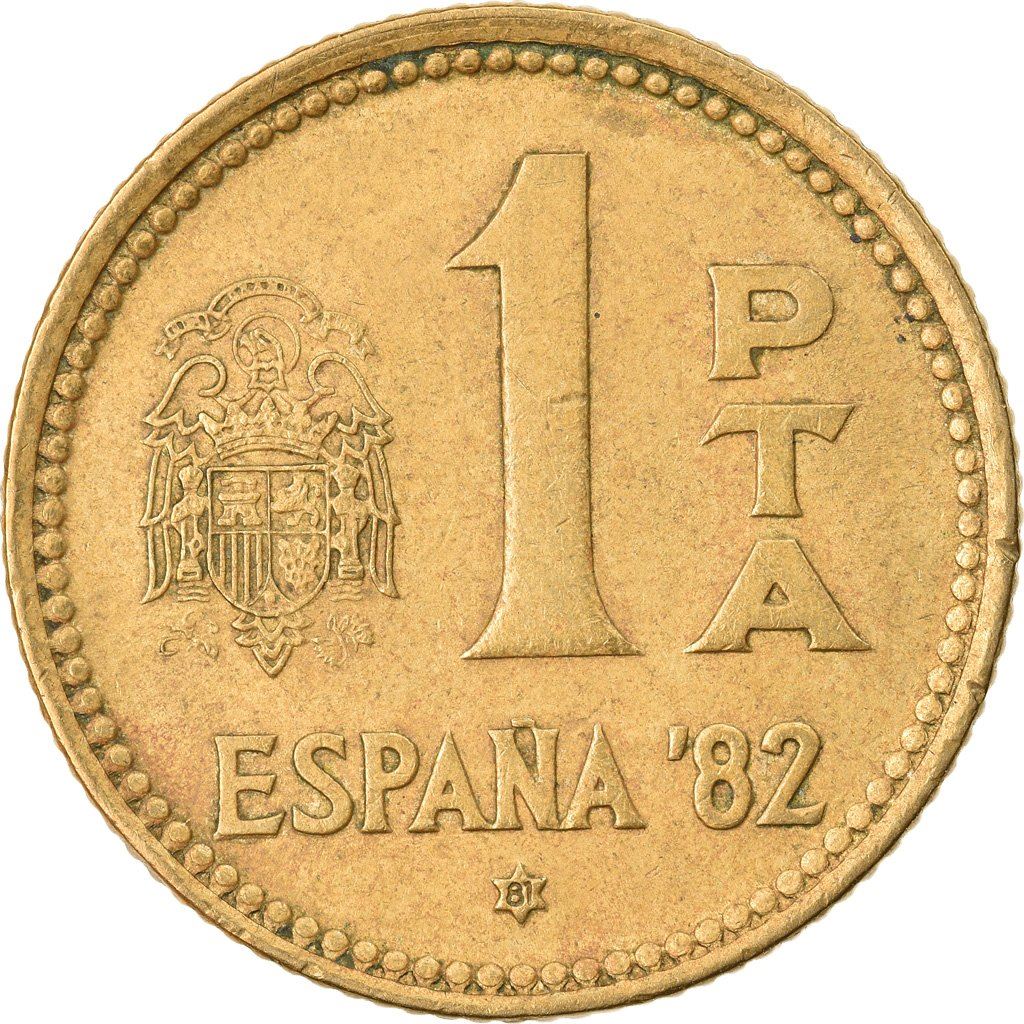 Spain 1 Peseta - Juan Carlos I España '82 Coin KM816 1980 Horses and equines