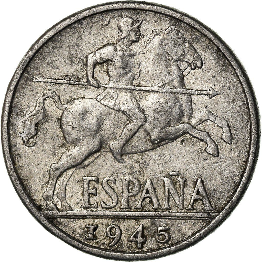 Spain 10 Centimos - Iberian rider Coin KM766 1940 - 1953