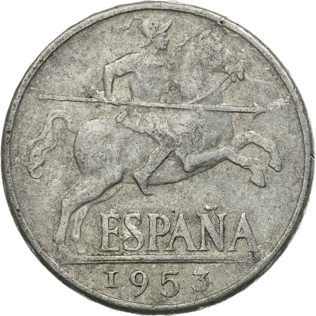 Spain 10 Centimos - Iberian rider Coin KM766 1940 - 1953