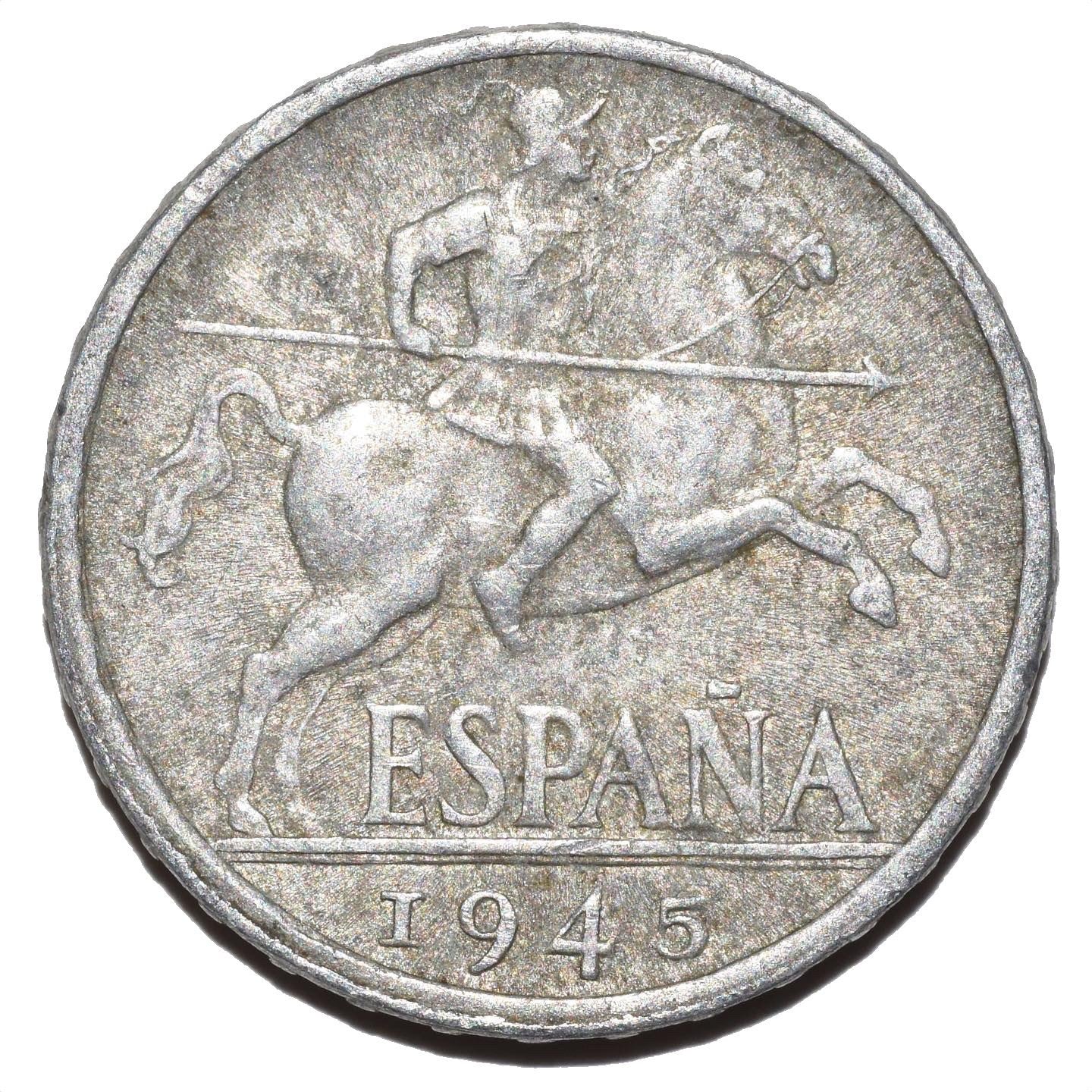 Spain 10 Centimos - Iberian rider Coin KM766 1940 - 1953