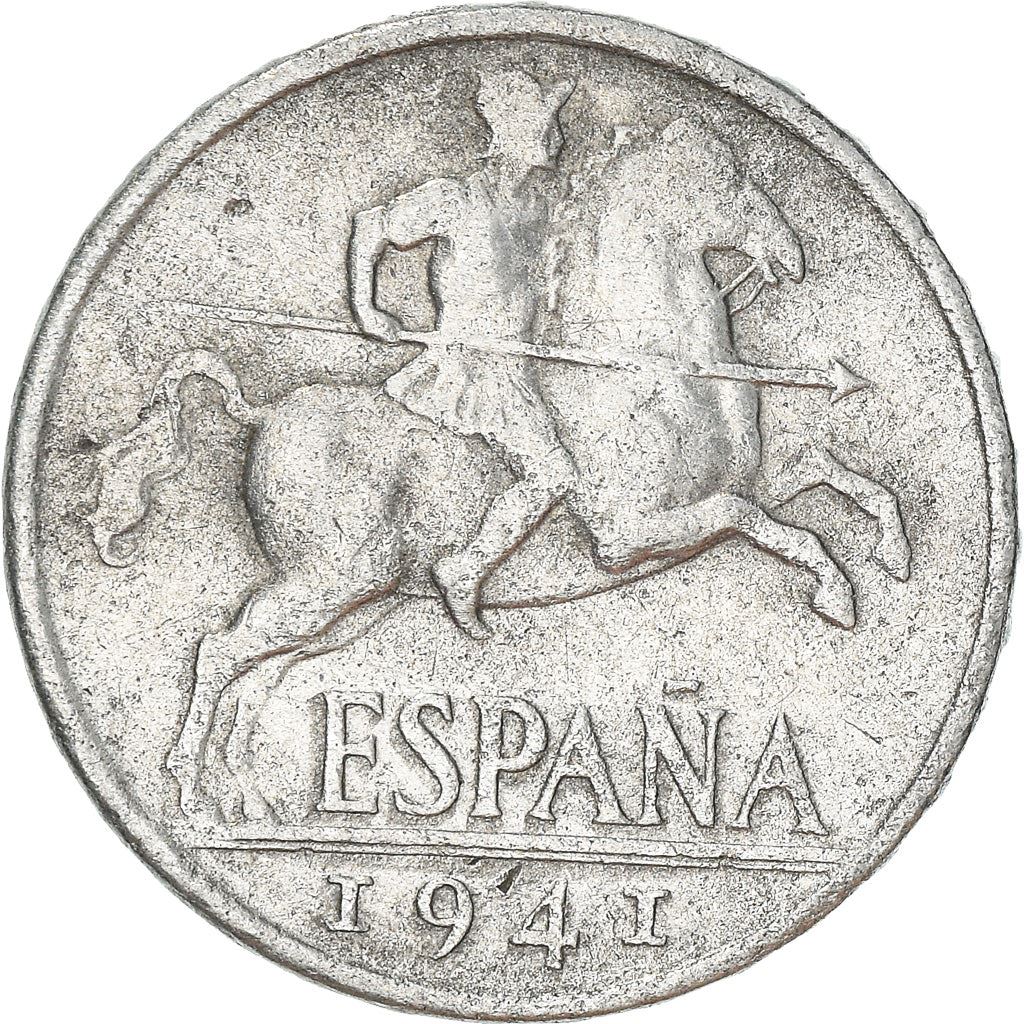 Spain 10 Centimos - Iberian rider Coin KM766 1940 - 1953