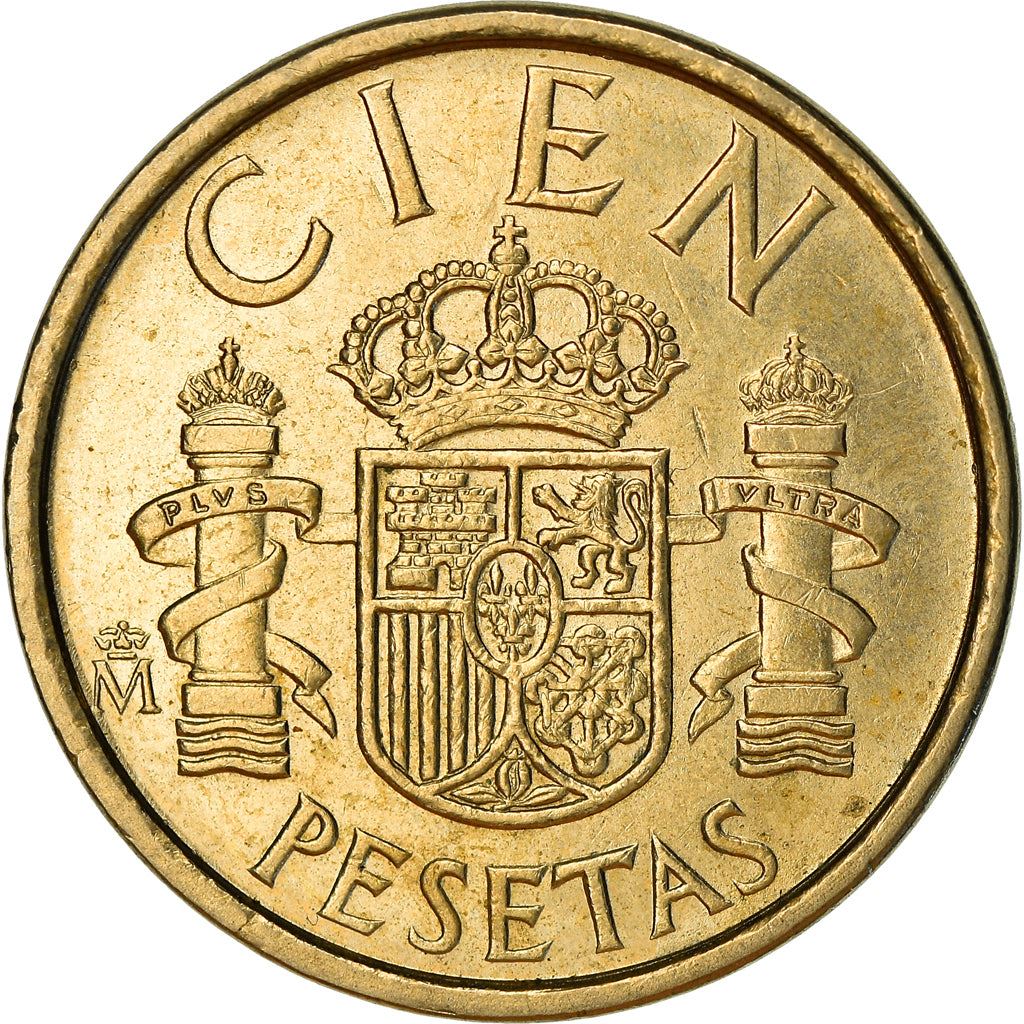 Spain 100 Pesetas - Juan Carlos I "CIEN" Coin 1982 - 1990 KM 826