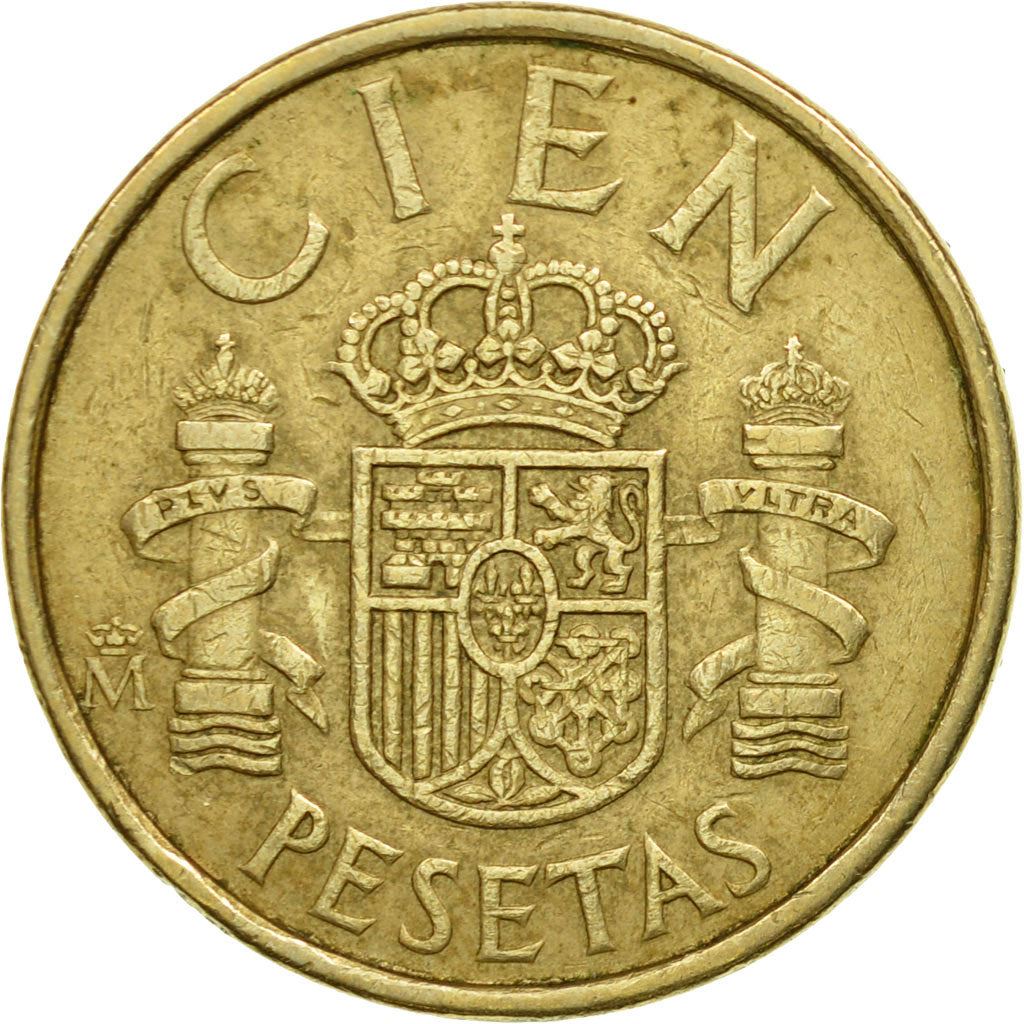 Spain 100 Pesetas - Juan Carlos I "CIEN" Coin 1982 - 1990 KM 826