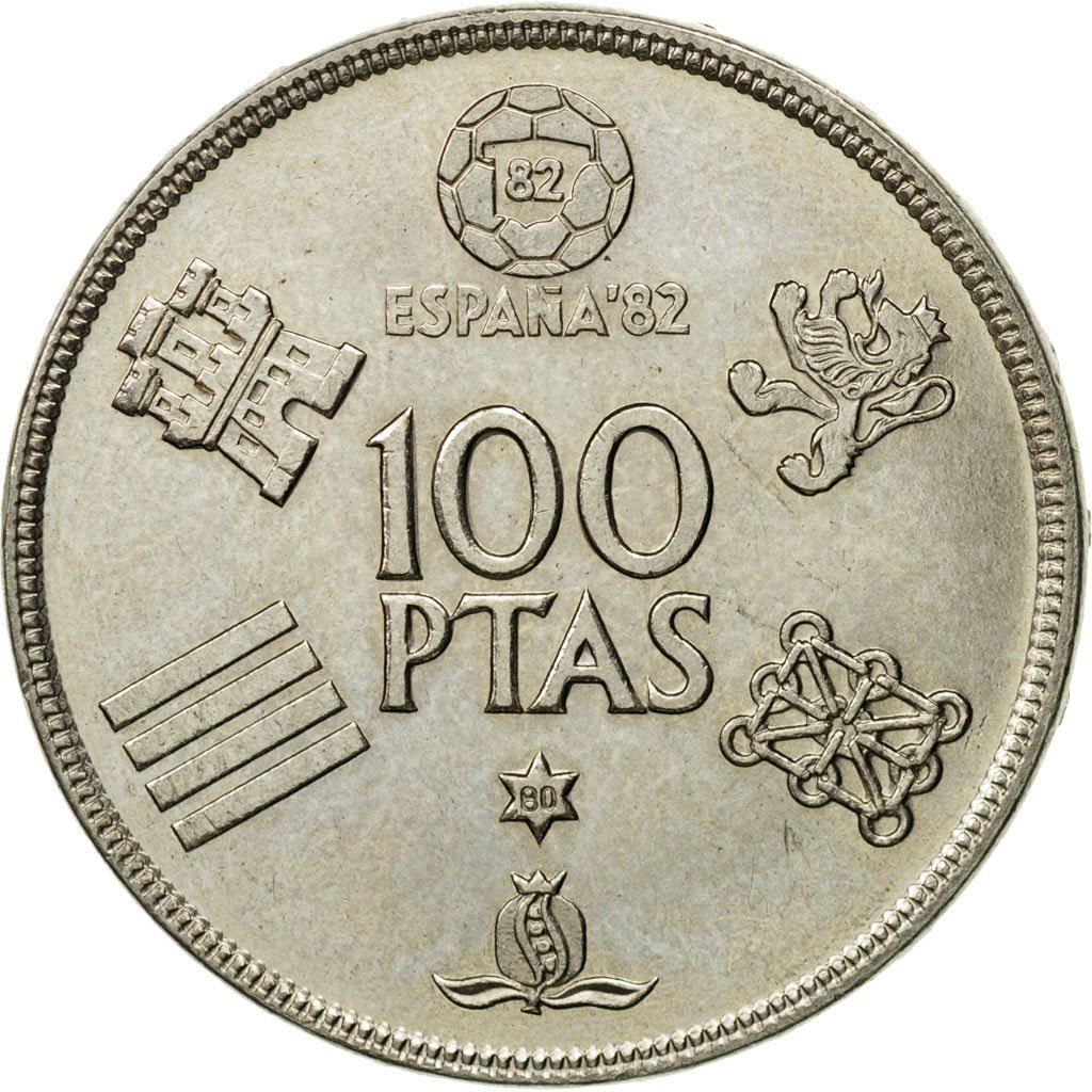 Spain 100 Pesetas - Juan Carlos I España '82 Coin KM820 1980 Sculpture, Palace