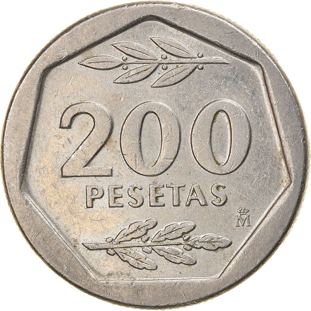 Spain 200 Pesetas - Juan Carlos I Coin KM829 1986 - 1988 Painting, Religious building