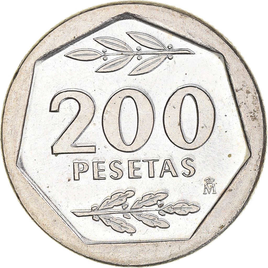 Spain 200 Pesetas - Juan Carlos I Coin KM829 1986 - 1988 Painting, Religious building