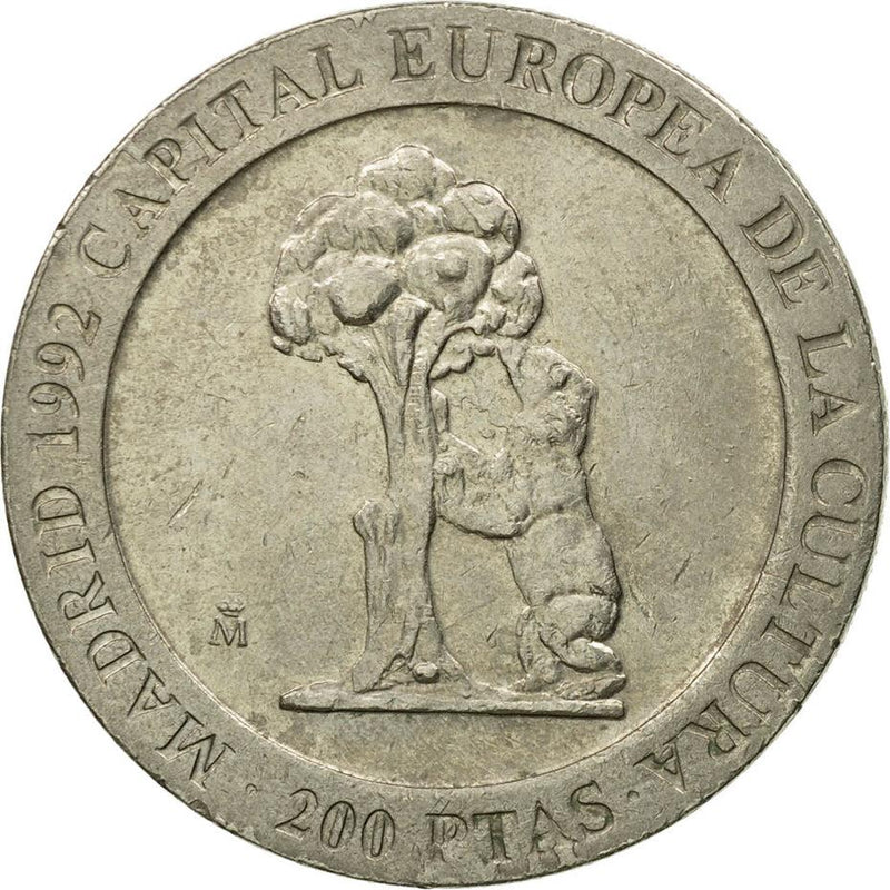 Spain 200 Pesetas - Juan Carlos I The Bear and the Strawberry Tree Coin KM910 1992