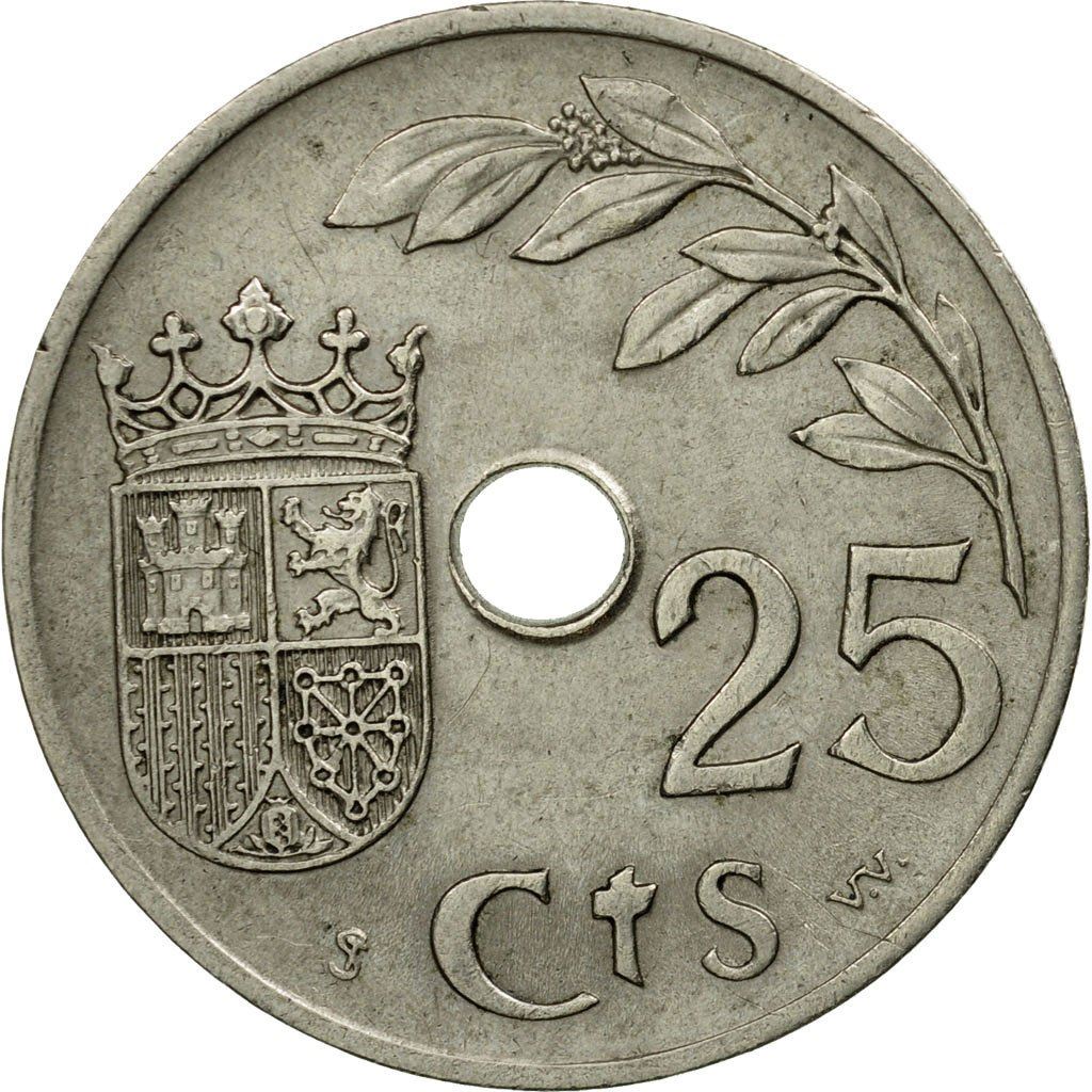 Spain 25 Centimos - 2nd Triumphant Year Coin KM753 1937 Soccer