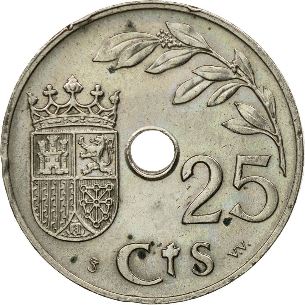 Spain 25 Centimos - 2nd Triumphant Year Coin KM753 1937 Soccer