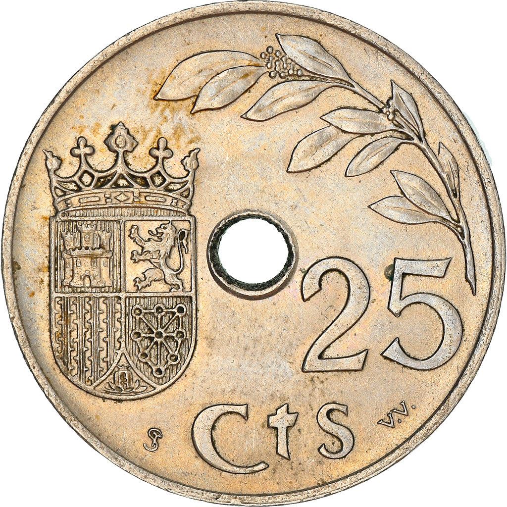 Spain 25 Centimos - 2nd Triumphant Year Coin KM753 1937 Soccer