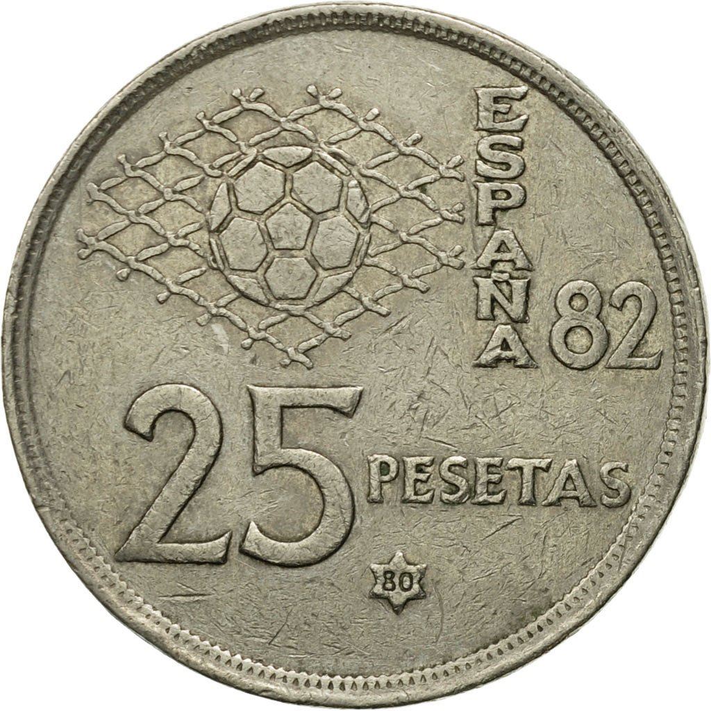 Spain 25 Pesetas - Juan Carlos I España '82 Coin 1980 KM 818