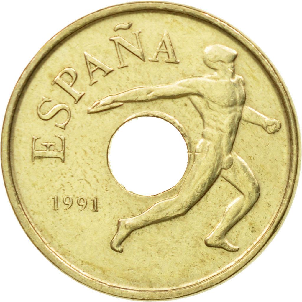 Spain 25 Pesetas - Juan Carlos I High Jump Coin 1990-1991 KM 851