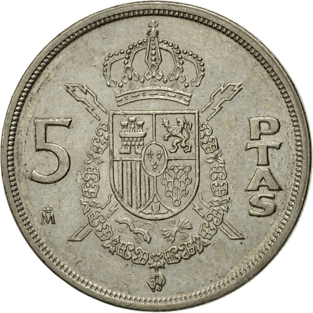 Spain 5 Pesetas - Juan Carlos I with mintmark Coin KM823 1982 - 1989