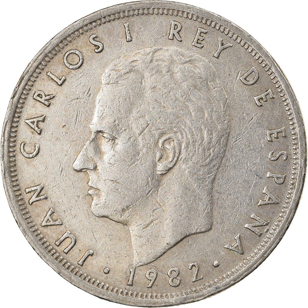 Spain 5 Pesetas - Juan Carlos I with mintmark Coin KM823 1982 - 1989