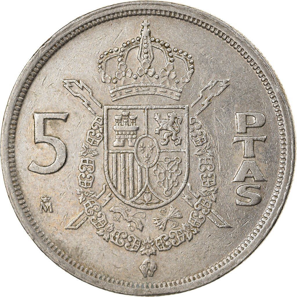 Spain 5 Pesetas - Juan Carlos I with mintmark Coin KM823 1982 - 1989