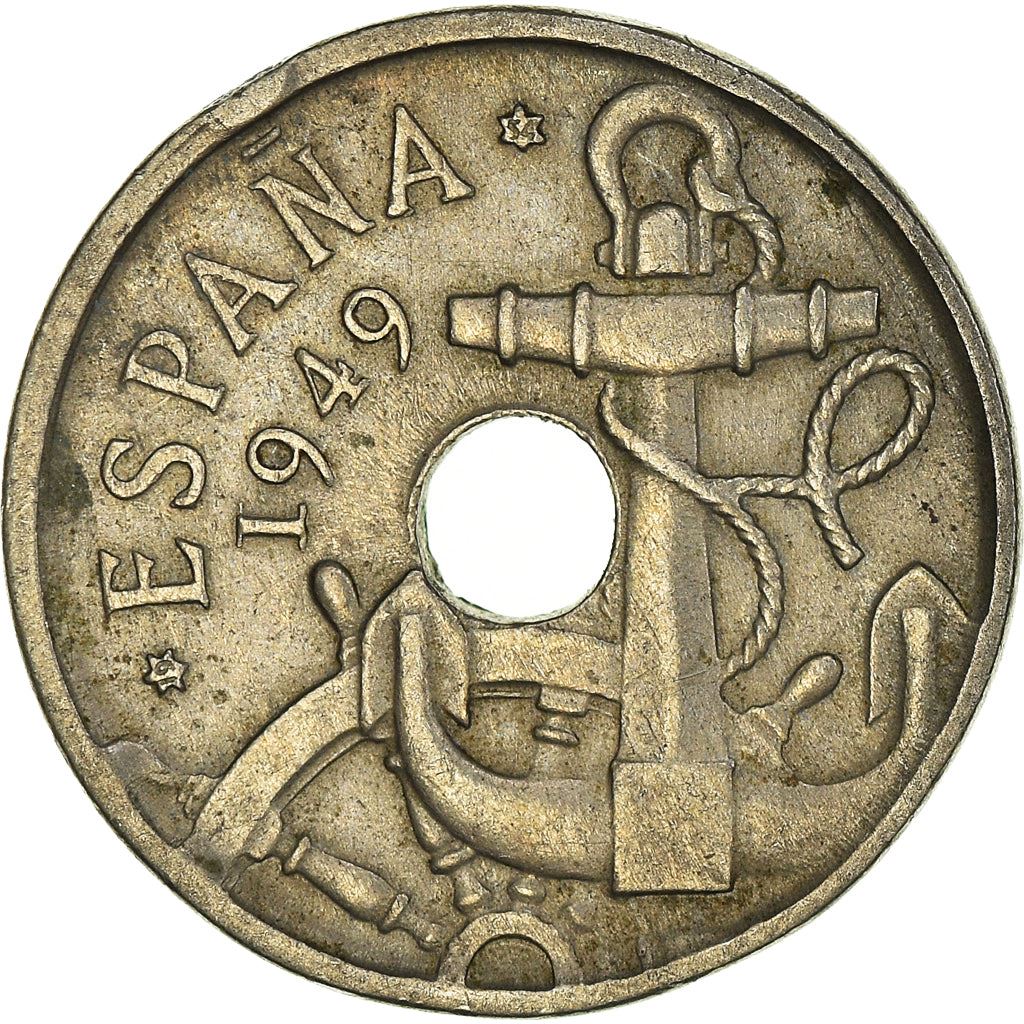 Spain 50 Centimos Coin | Anchor - Arrows up | KM777 | 1949 - 1963