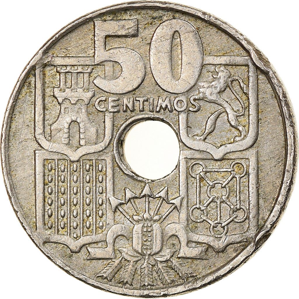 Spain 50 Centimos Coin | Anchor - Arrows up | KM777 | 1949 - 1963