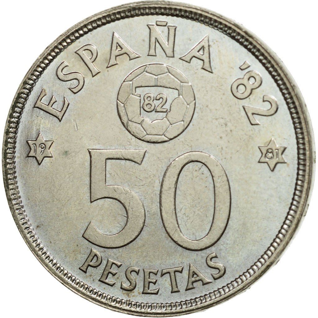 Spain 50 Pesetas - Juan Carlos I España '82 Coin KM819 1980 Birth anniversary, Artist