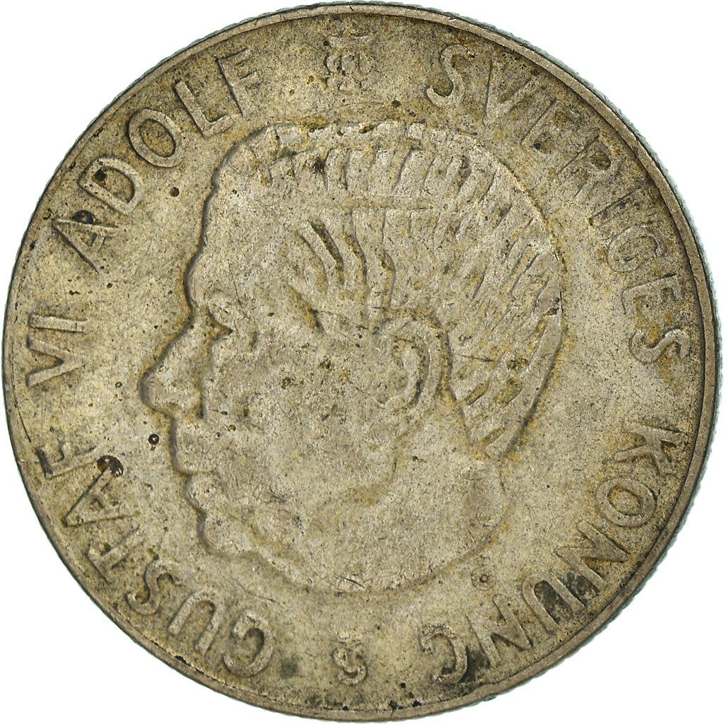 Swedish 1 Krona Coin | Gustaf VI Adolf | Sweden | 1952 - 1968