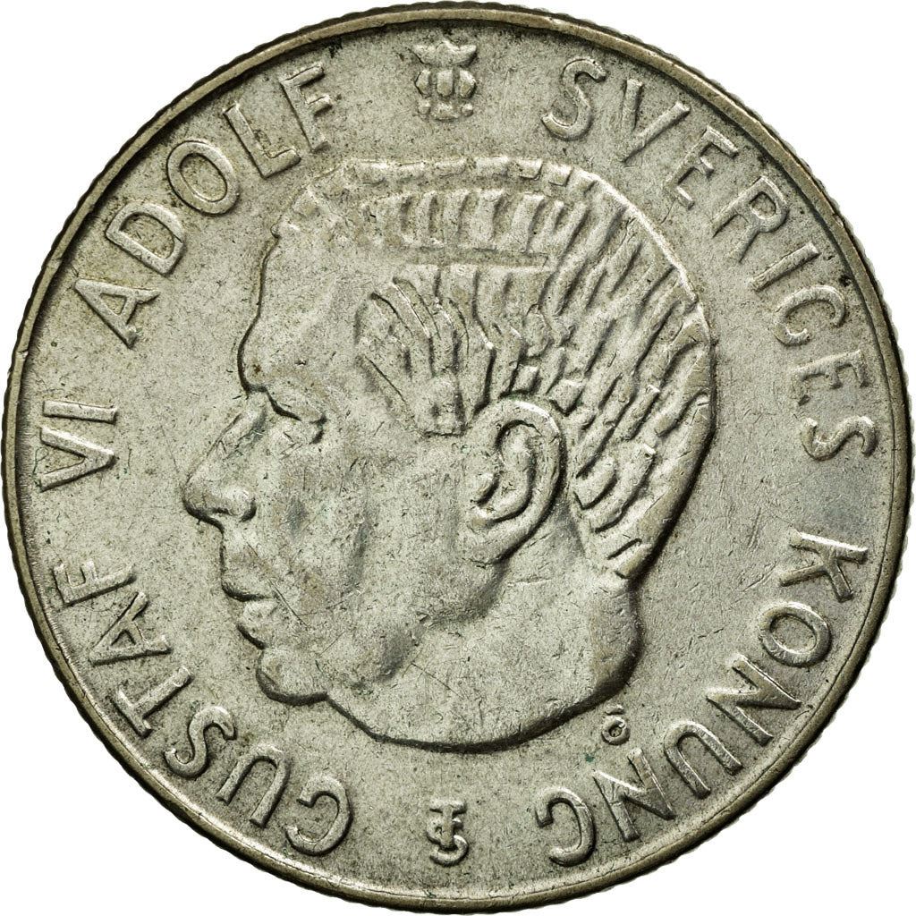 Swedish 1 Krona Coin | Gustaf VI Adolf | Sweden | 1952 - 1968