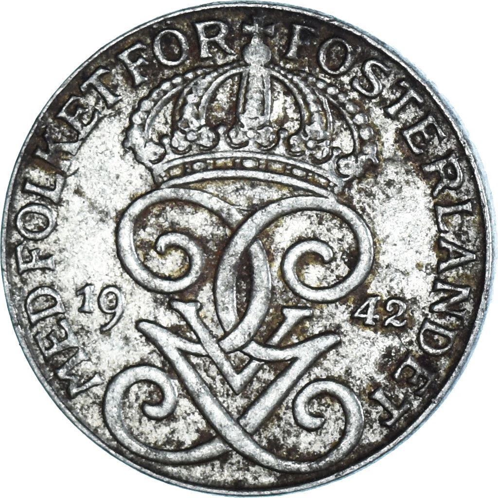 Swedish 1 Ore Coin | King Gustaf V | Sweden | Iron | 1942 - 1950