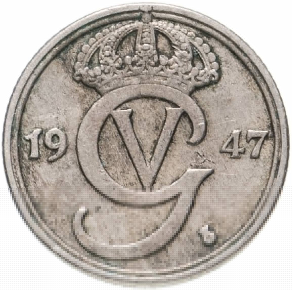 Swedish 10 Ore Coin | King Gustaf V | Sweden | 1920 - 1947