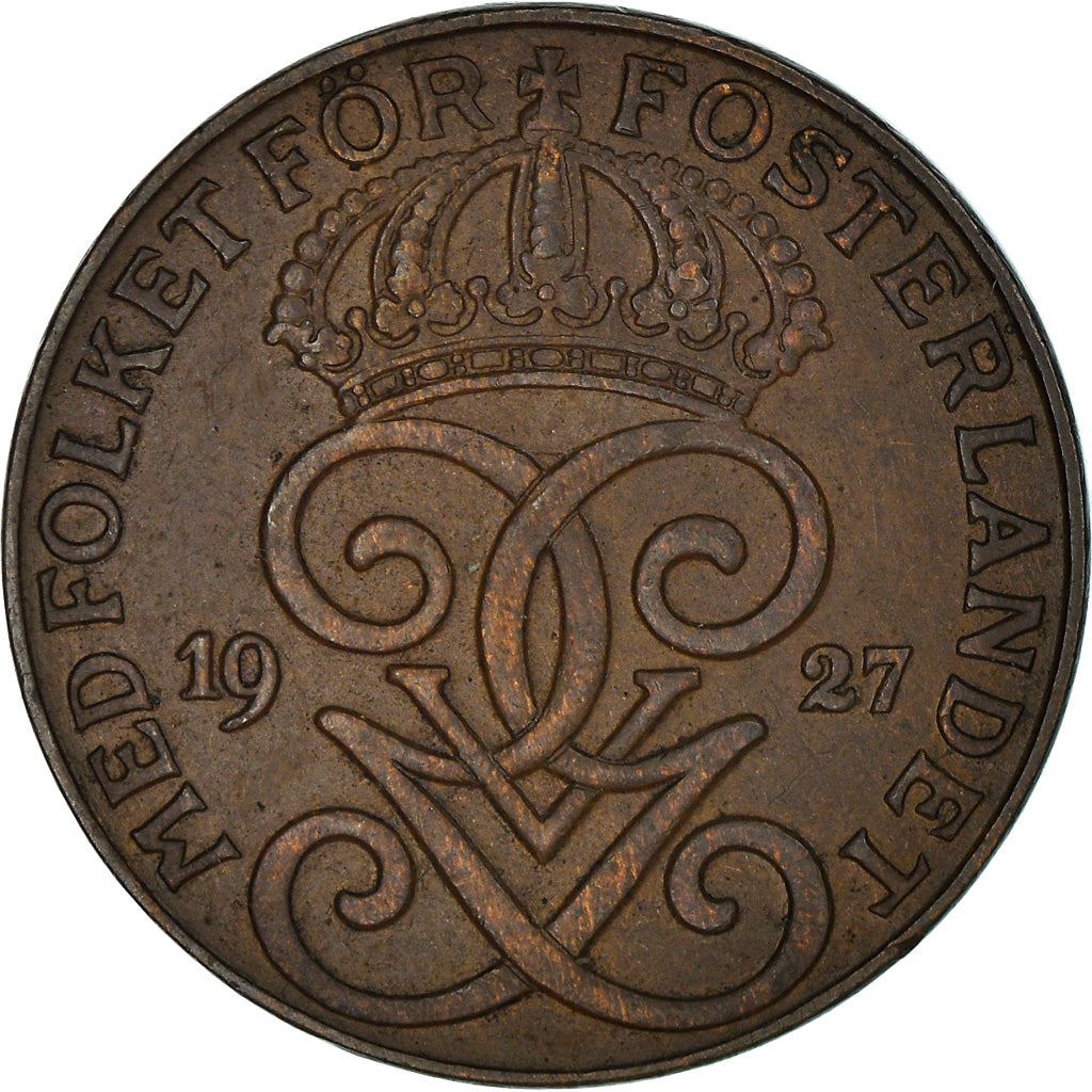 Swedish 2 Ore Coin | King Gustaf V | Sweden | 1909 - 1950