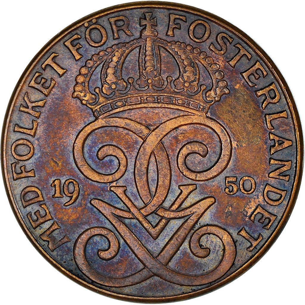 Swedish 2 Ore Coin | King Gustaf V | Sweden | 1909 - 1950