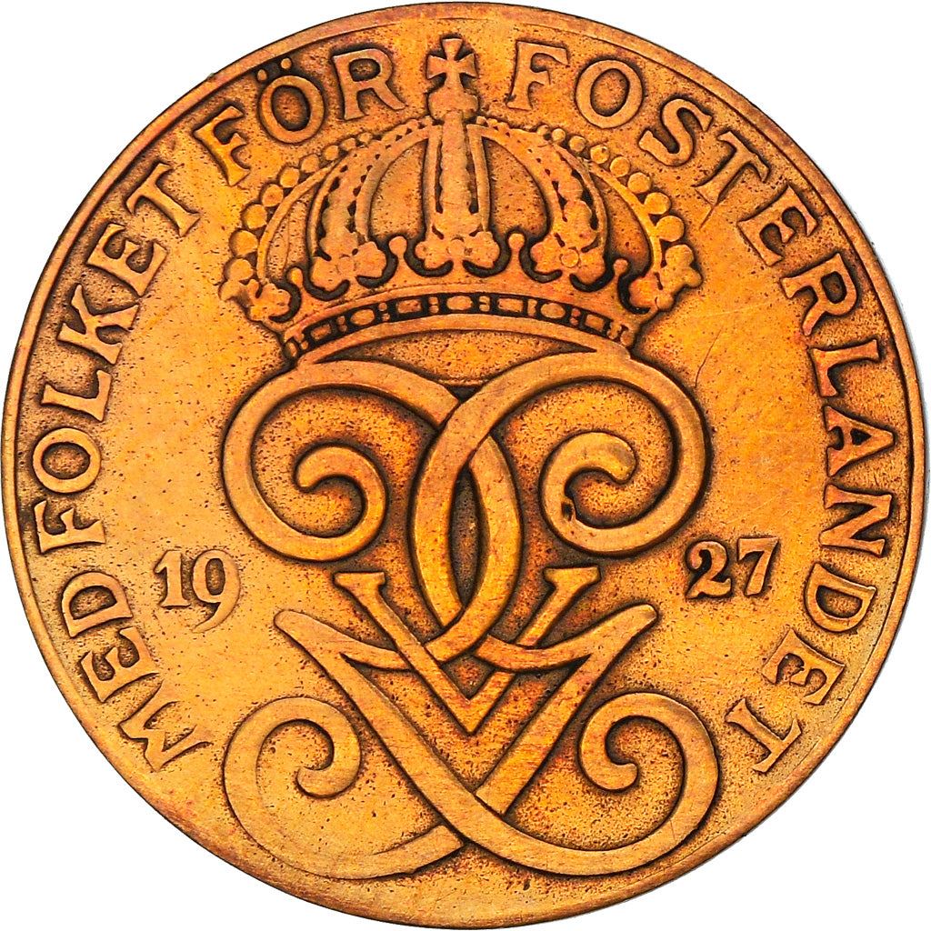 Swedish 2 Ore Coin | King Gustaf V | Sweden | 1909 - 1950