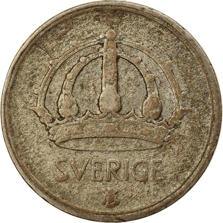 Swedish 25 Ore Coin | King Gustaf V | Sweden | 1943 - 1950