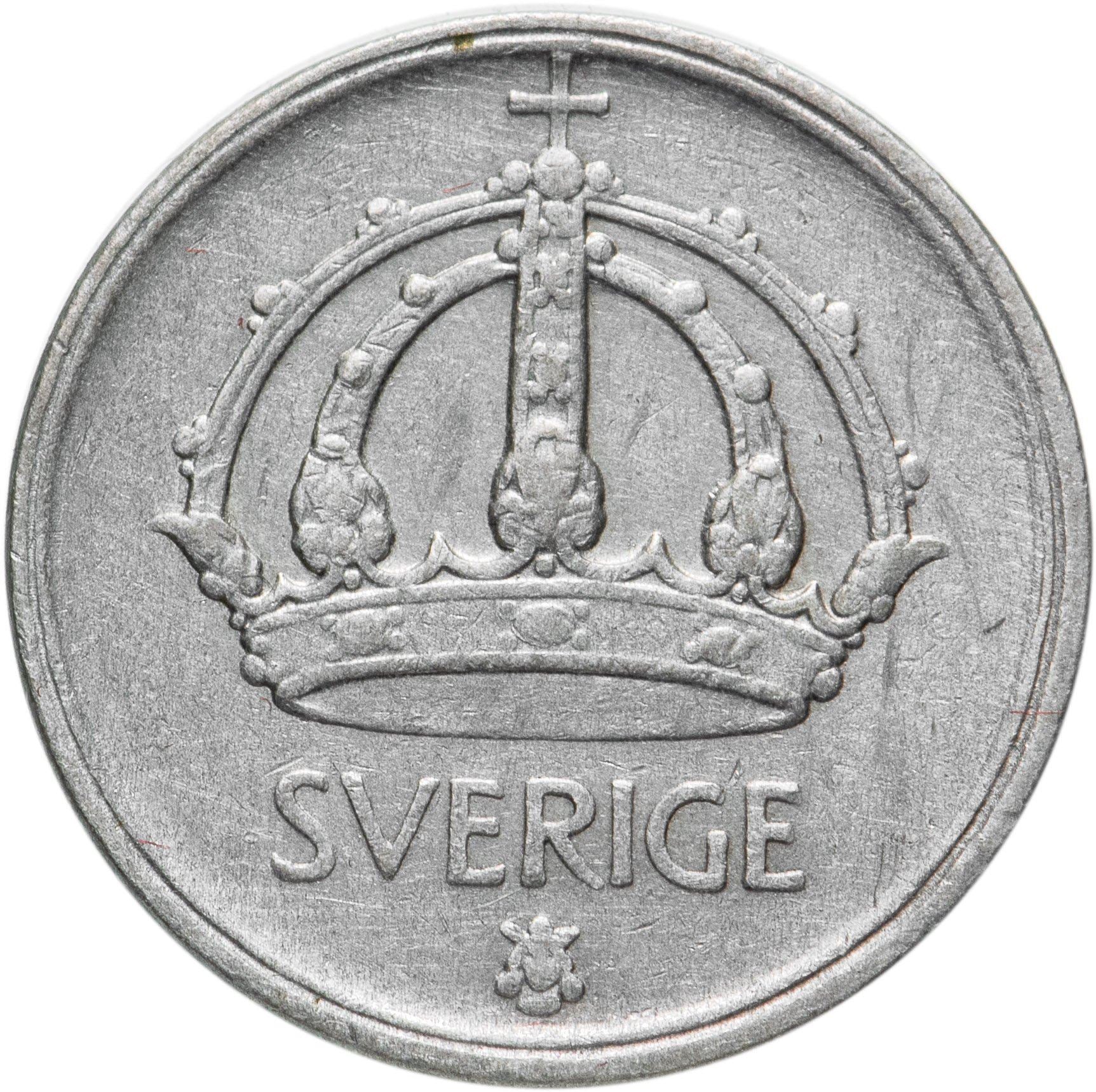 Swedish 25 Ore Coin | King Gustaf V | Sweden | 1943 - 1950