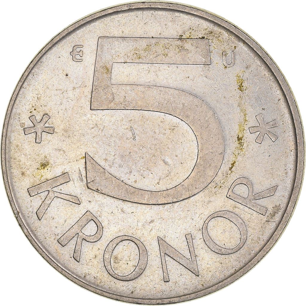 Swedish 5 Kronor Coin | King Carl XVI Gustaf | Sweden | 1976 - 1992